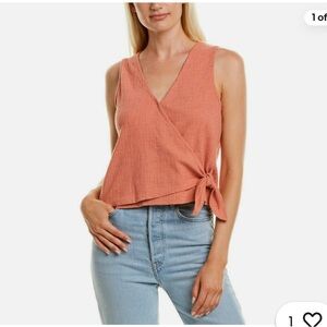 Madewell Texture and Thread Sweet Dahlia Wrap-Tie Tank Top